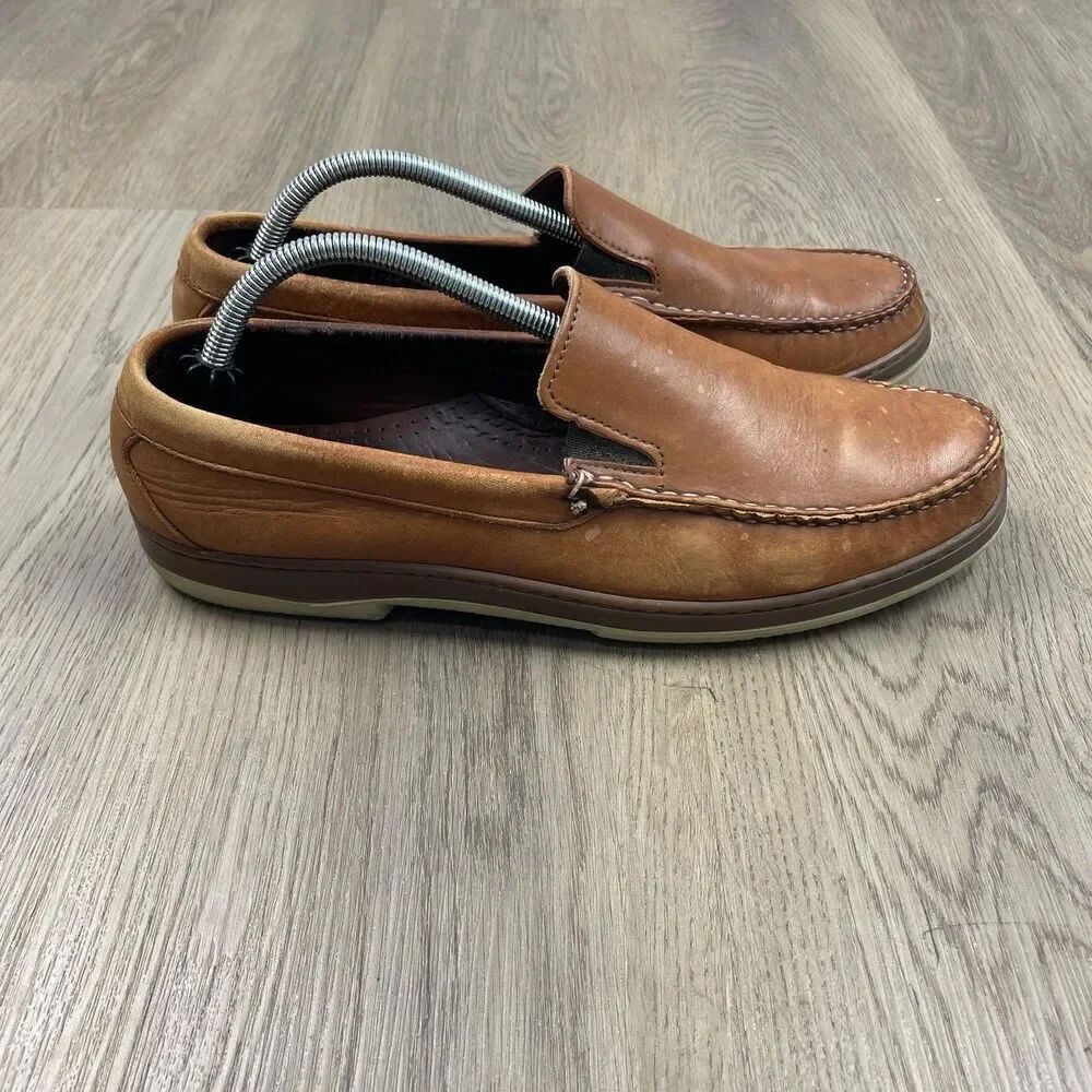 Allen Edmonds Loafers Shoes Mens Size 10.5 B Brown Leather Slip On Moc Toe
